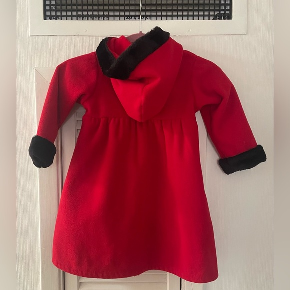 Pete’s Partner Girls Scottish Terrier Red Coat With Faux Black Fur Trim Size 4 - Picture 3 of 10